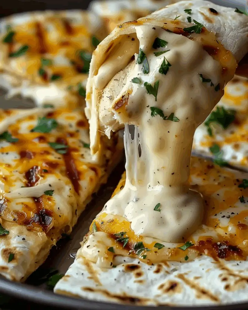 Cheesy Garlic Chicken Wraps