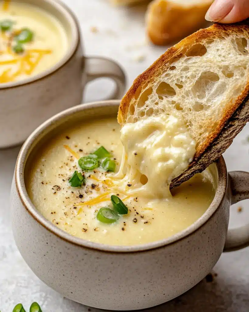 Roasted Garlic Cheddar Cauliflower Soup Recipe