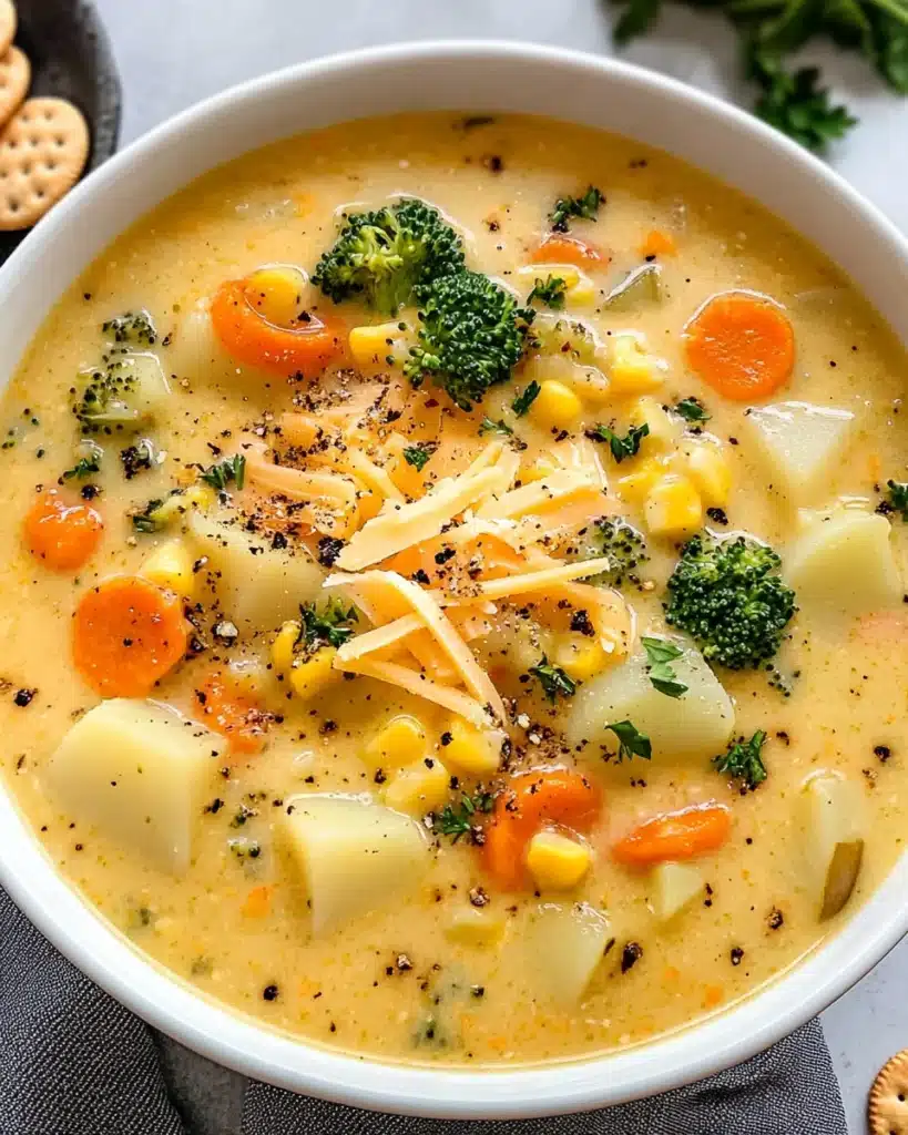 One Pot Creamy Vegetable Soup Recipe