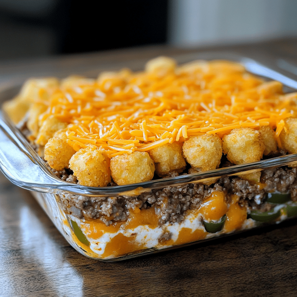 The BEST Tater Tot Casserole Recipe - Recipe Image