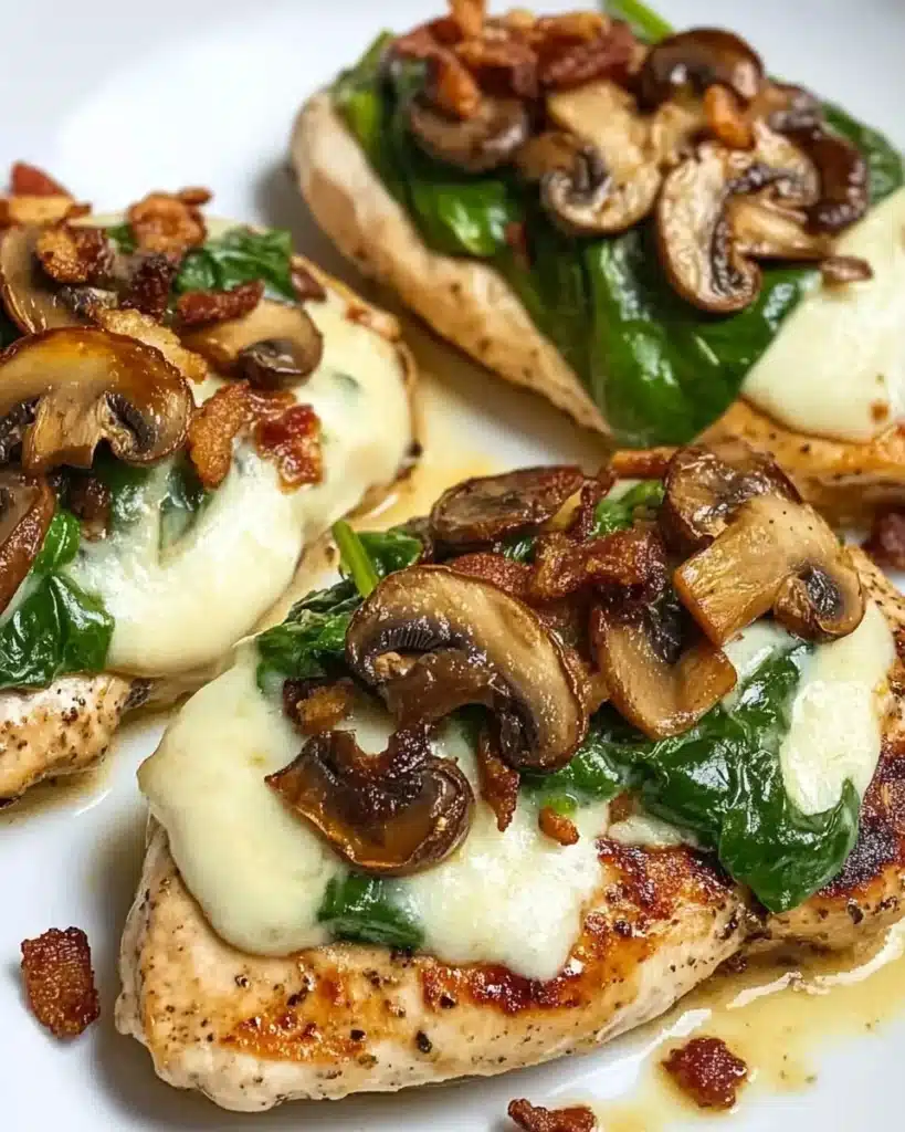 Spinach and Mushroom Smothered Chicken Recipe