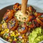 Grilled Shrimp Bowl with Avocado, Corn Salsa & Creamy Sauce Recipe 6 Grilled Shrimp Bowl with Avocado, Corn Salsa & Creamy Sauce Recipe