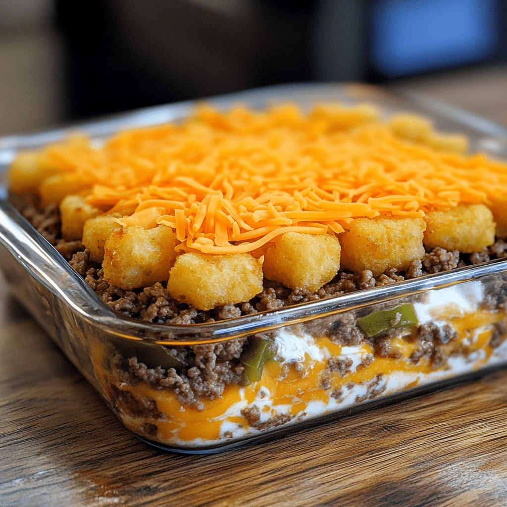 The BEST Tater Tot Casserole Recipe - Recipe Image