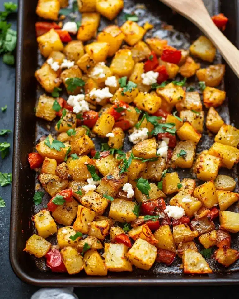 Greek Roasted Potatoes With Peppers & Feta Recipe