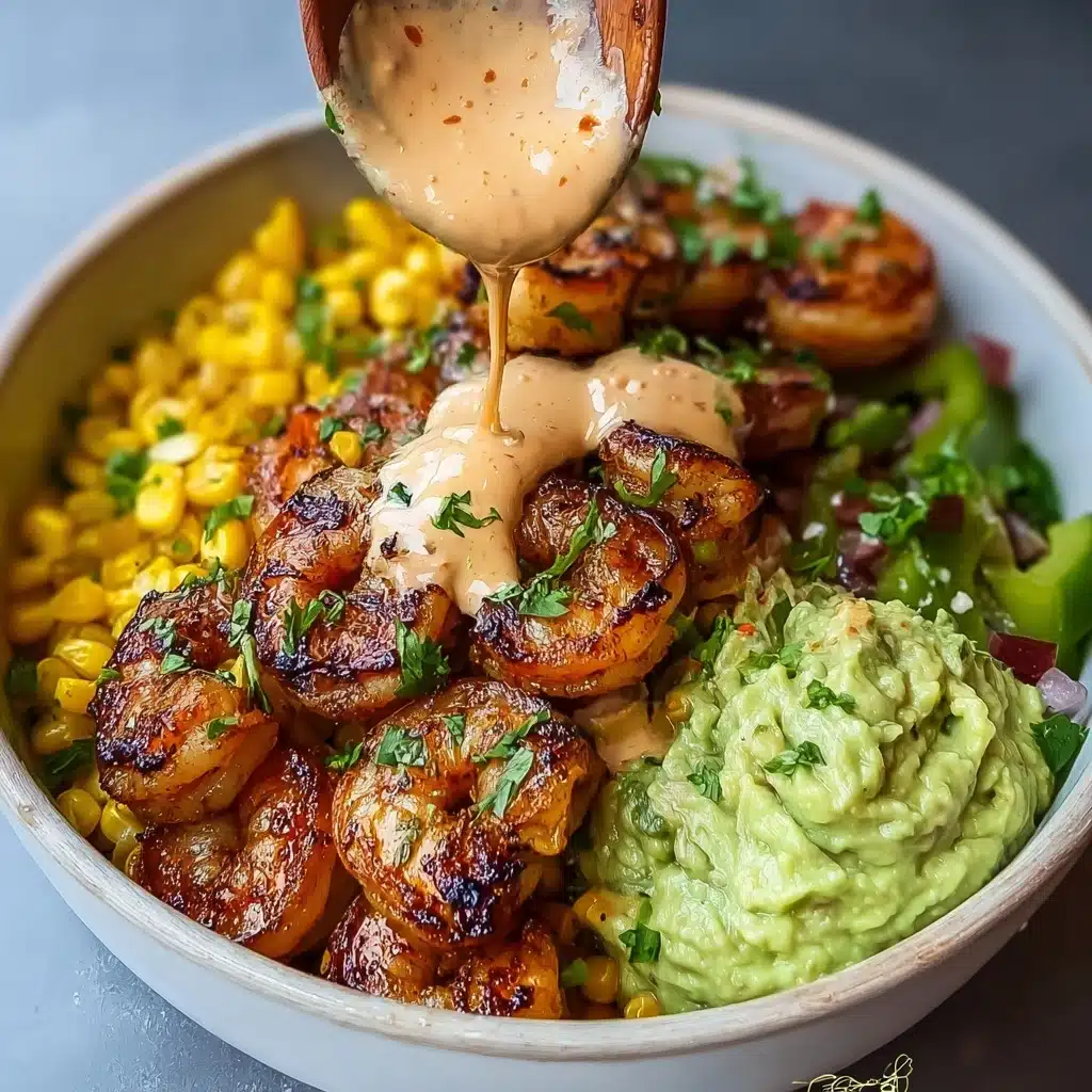 Grilled Shrimp Bowl with Avocado, Corn Salsa & Creamy Sauce Recipe 4 Grilled Shrimp Bowl with Avocado, Corn Salsa & Creamy Sauce Recipe - Recipe Image