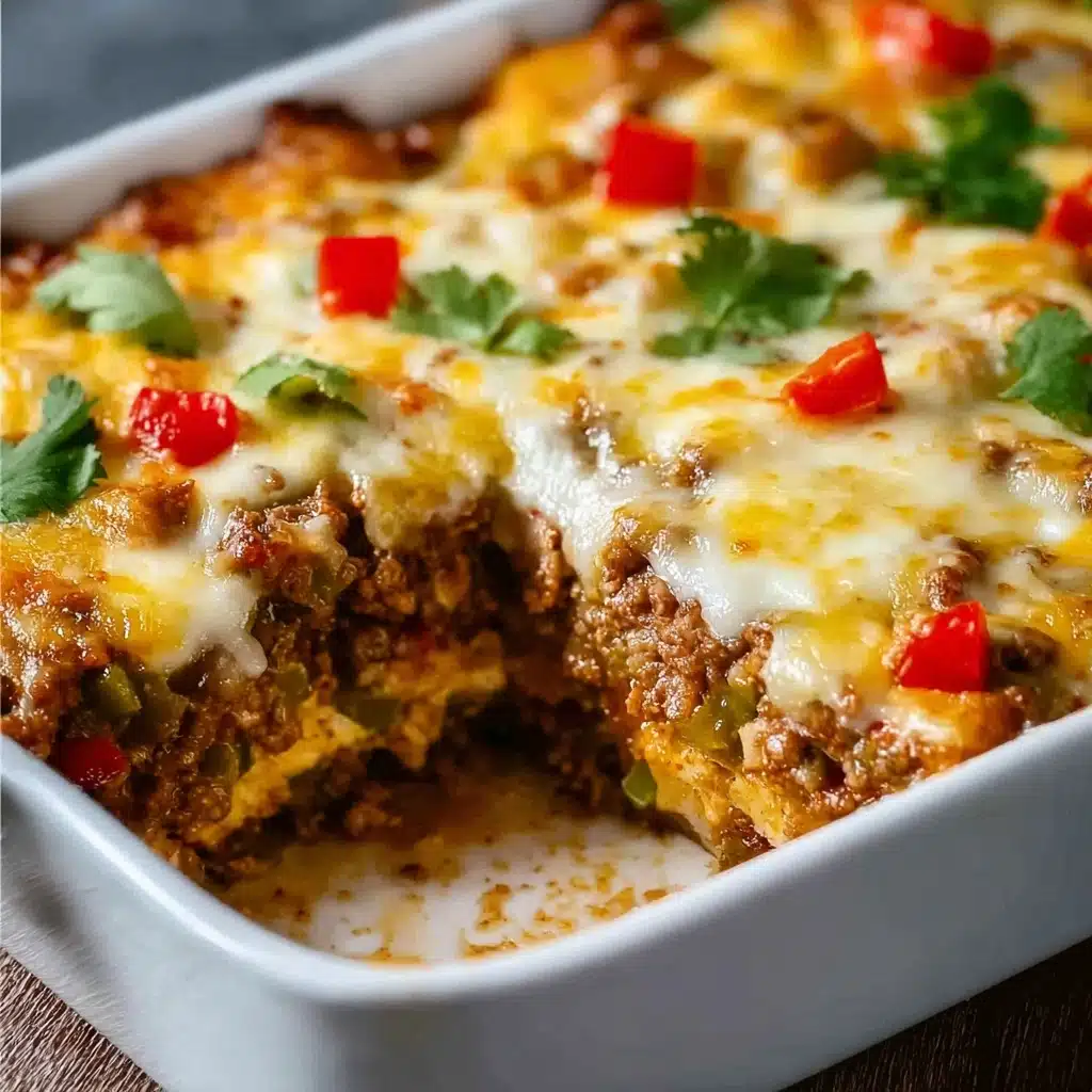Low Carb Philly Cheesesteak Casserole 5 Once fully combined, transfer the mixture to the prepared baking dish, spreading it evenly Recipe - Recipe Image