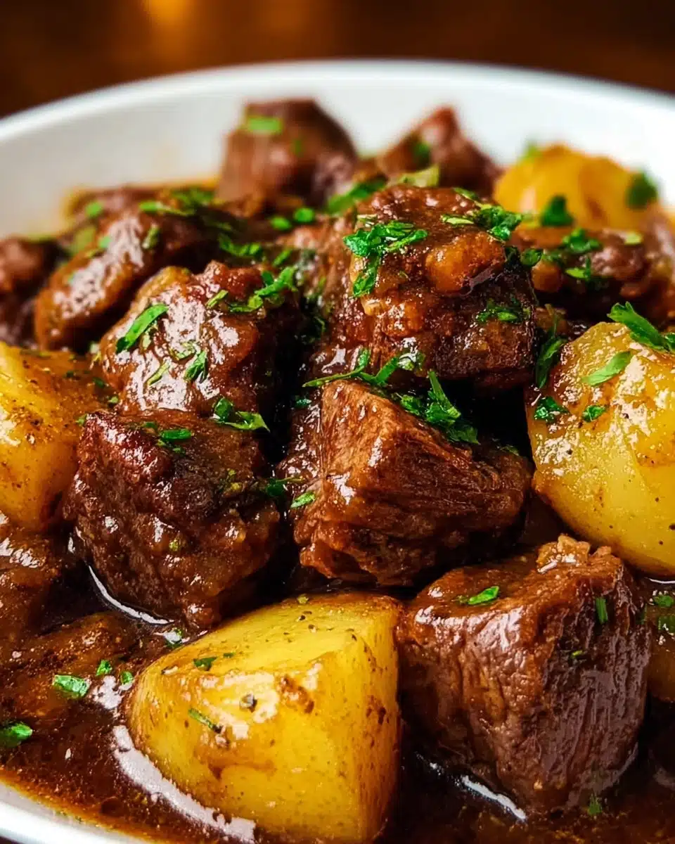 Garlic Butter Beef Bites & Potatoes Recipe