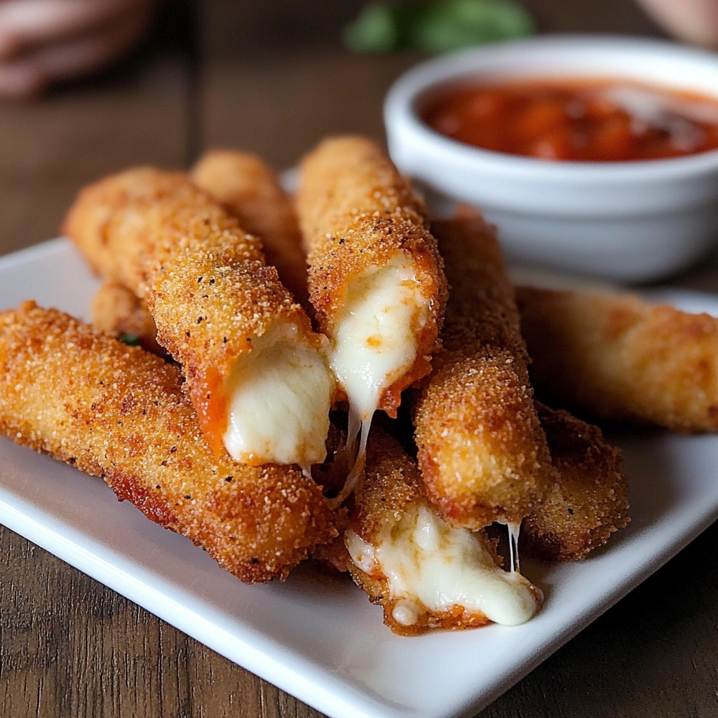Breaded Mozzarella Sticks with Marinara Sauce Recipe 4 Breaded Mozzarella Sticks with Marinara Sauce Recipe - Recipe Image