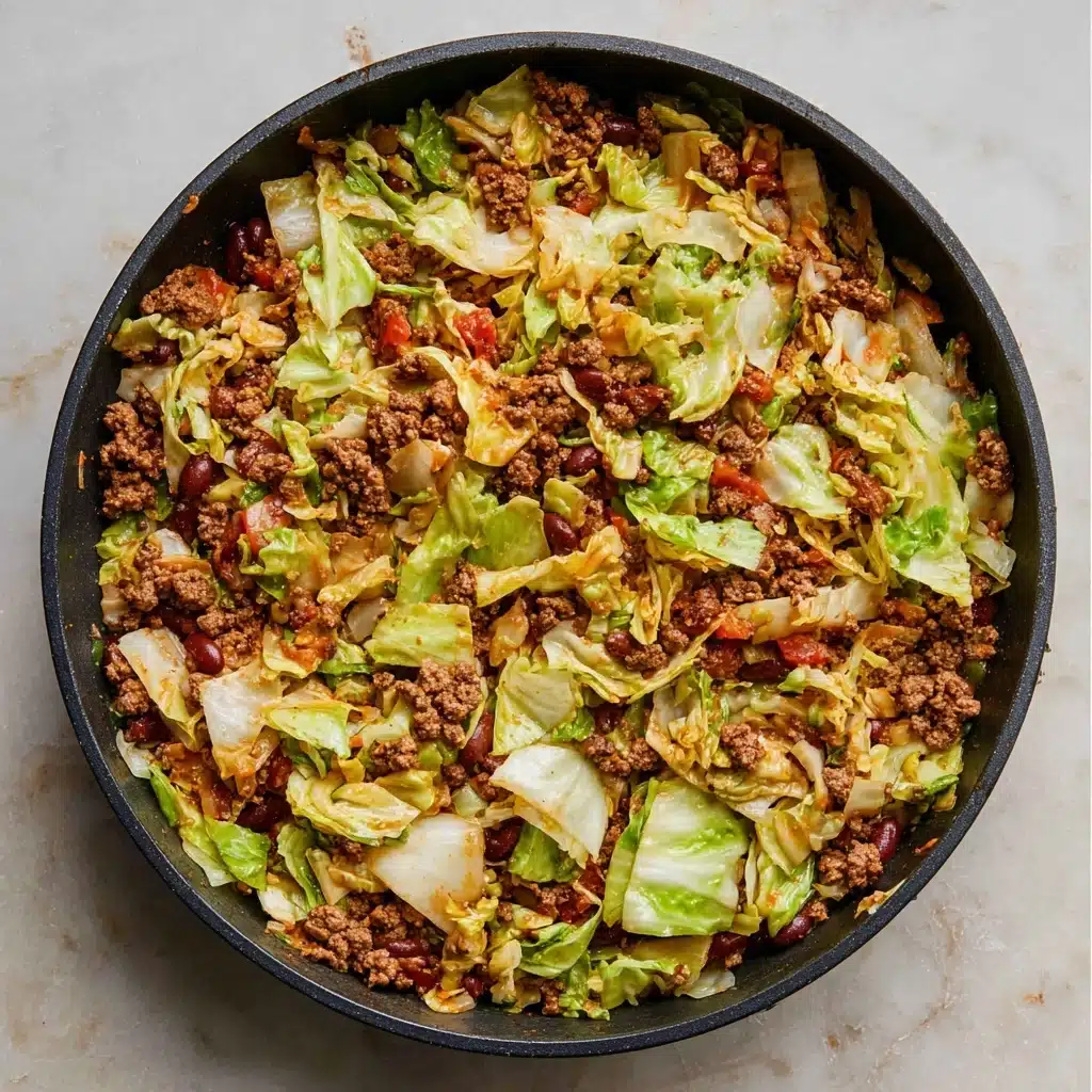 Low Carb Cabbage Taco Skillet (Keto-Friendly) 4 Cinnamon Sugar Air Fryer Banana Chips Recipe - Recipe Image
