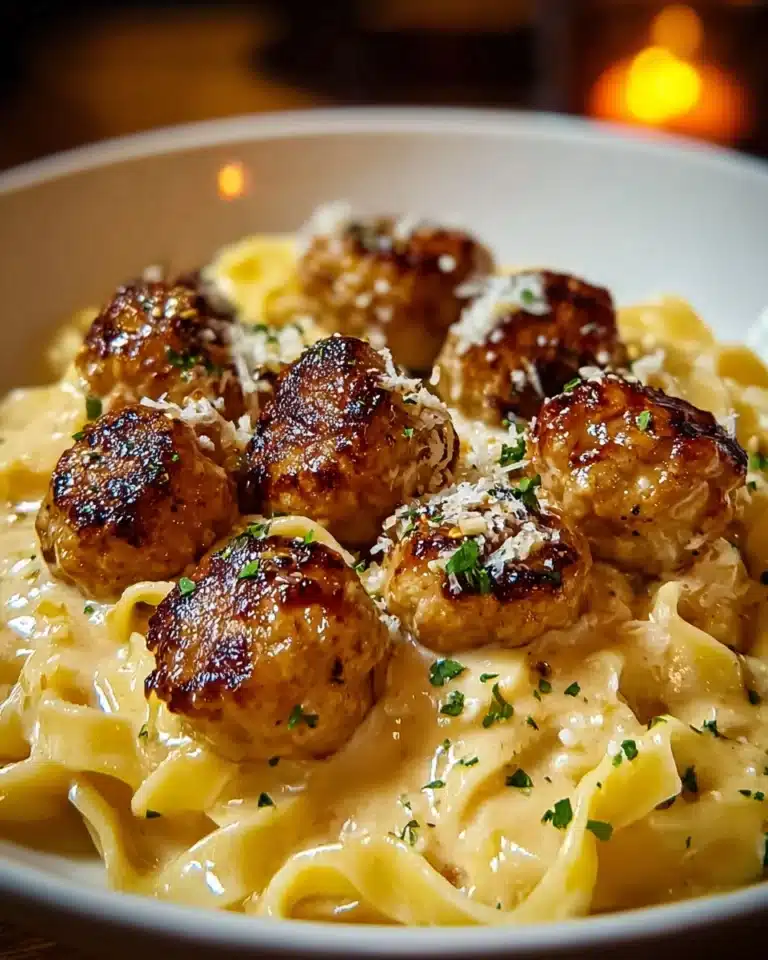 Garlic Butter Chicken Bites with Creamy Parmesan Pasta Recipe