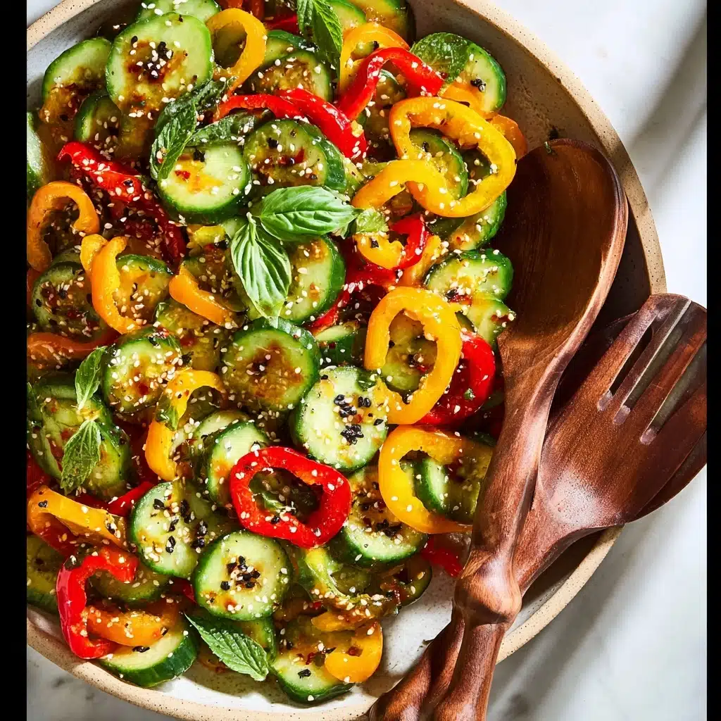 Viral TikTok Cucumber & Bell Pepper Salad Recipe - Recipe Image