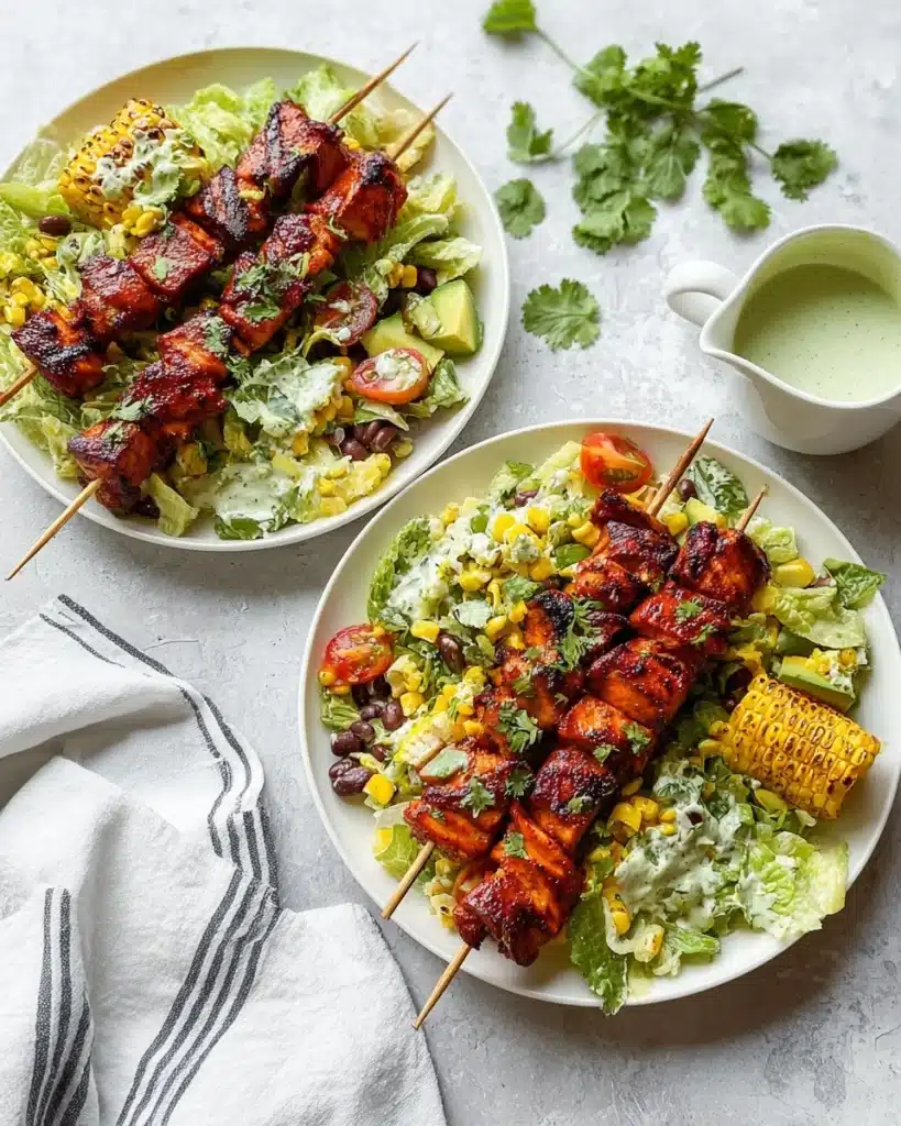 BBQ Chicken Skewer Salad Recipe