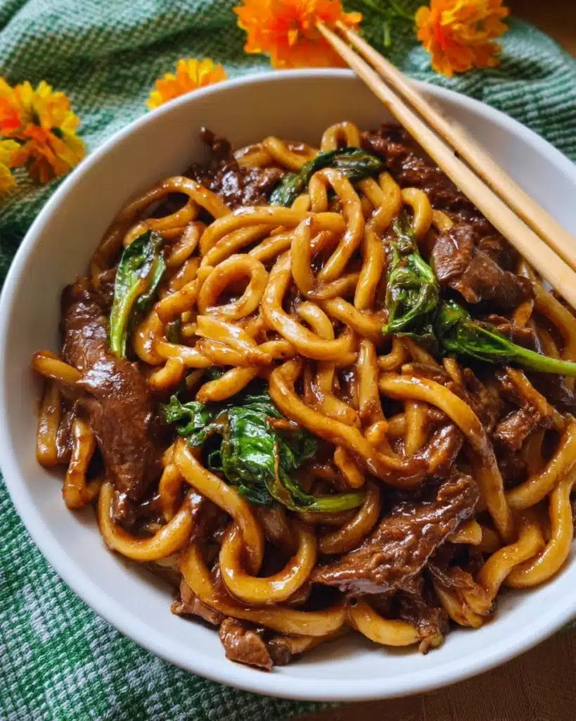 Simple Black Pepper Beef Udon Recipe