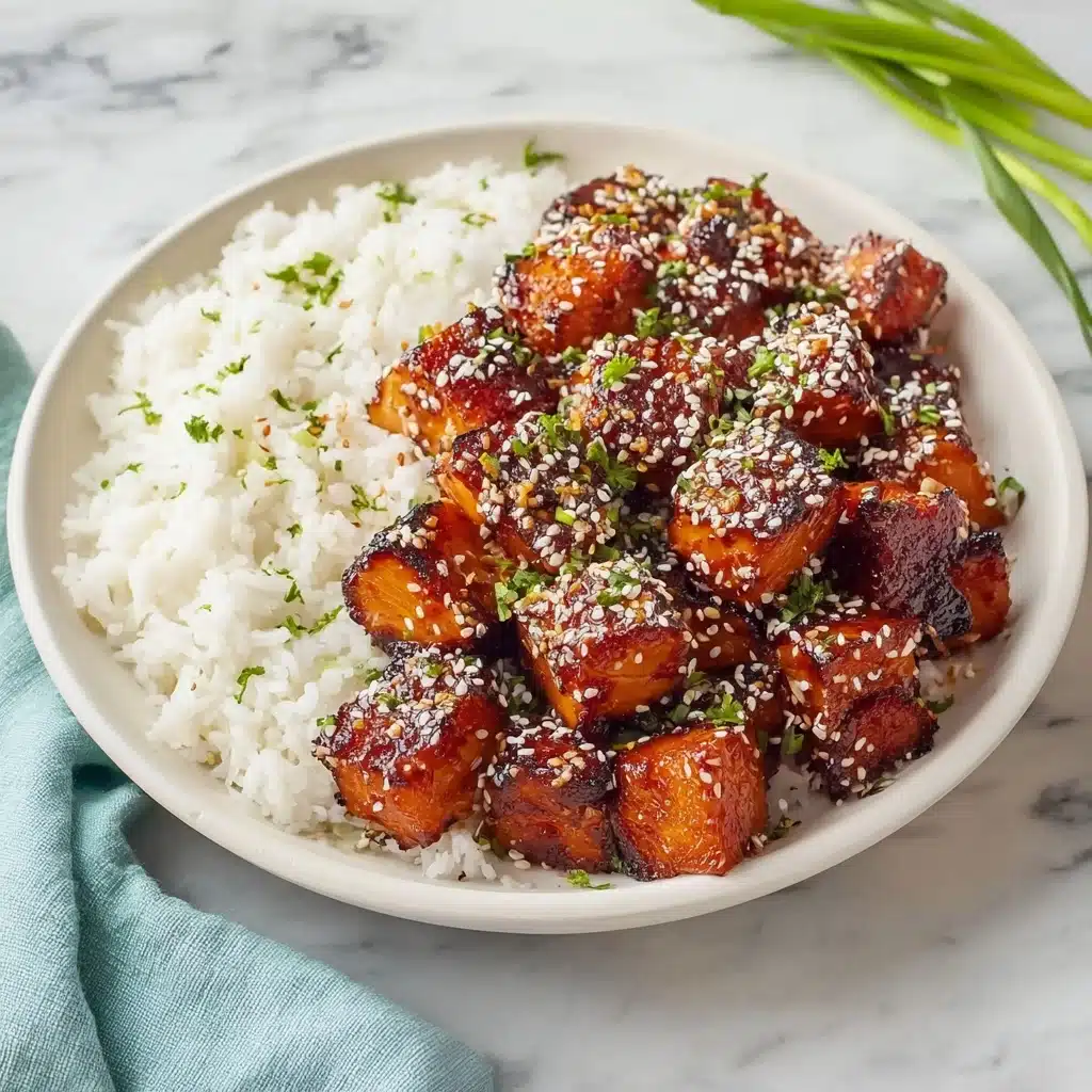 Honey Garlic Salmon Bites Recipe - Recipe Image