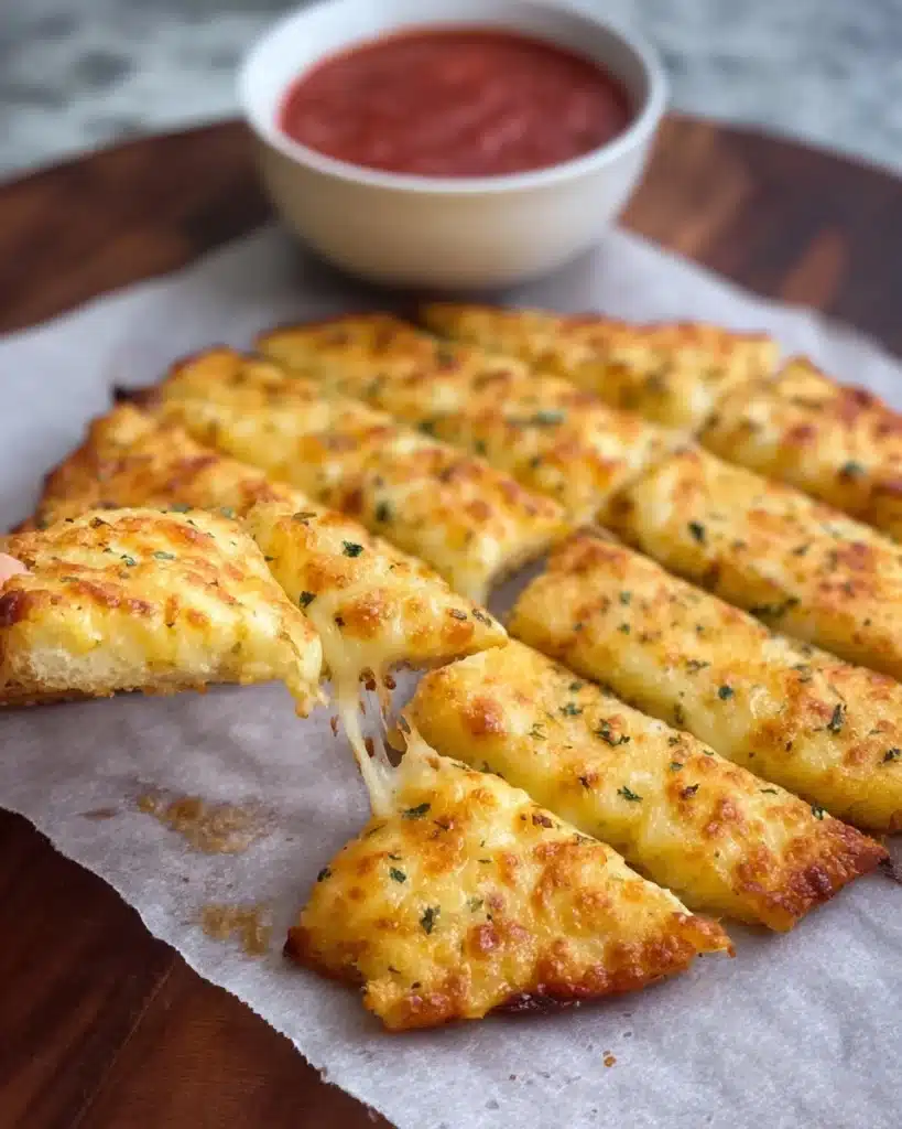 KETO Cheesy Garlic "Breadsticks" (4 Ingredients) Recipe