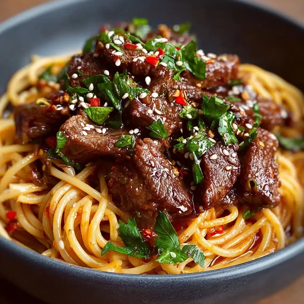 Sweet and Spicy Garlic Steak Pasta Recipe 4 Sweet and Spicy Garlic Steak Pasta Recipe - Recipe Image