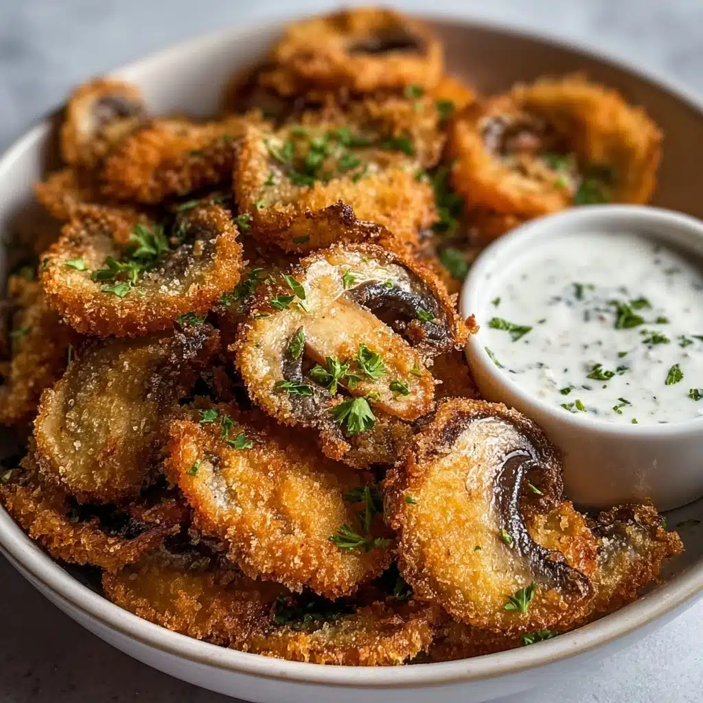 Fried Sliced Mushrooms with Ranch Recipe 4 Fried Sliced Mushrooms with Ranch Recipe - Recipe Image