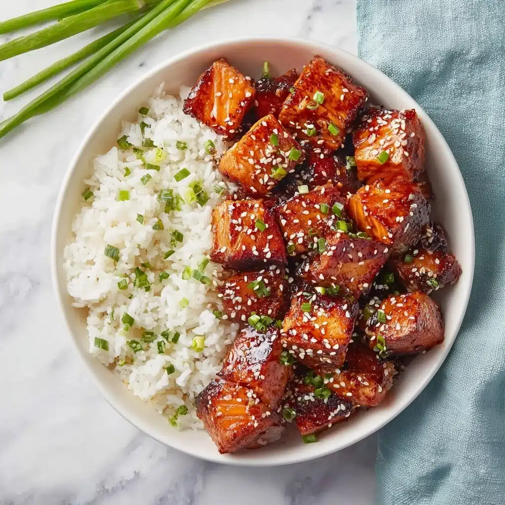 Honey Garlic Salmon Bites Recipe - Recipe Image