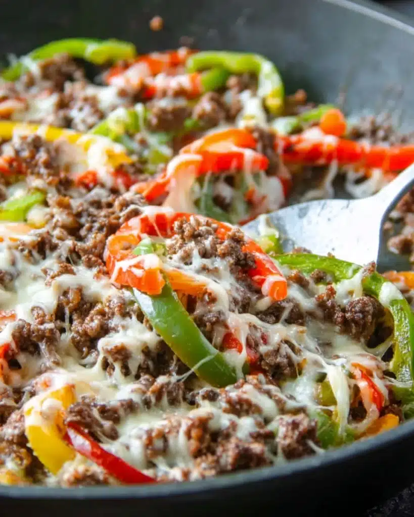 Ground Beef Philly Cheesesteak (Keto) Recipe