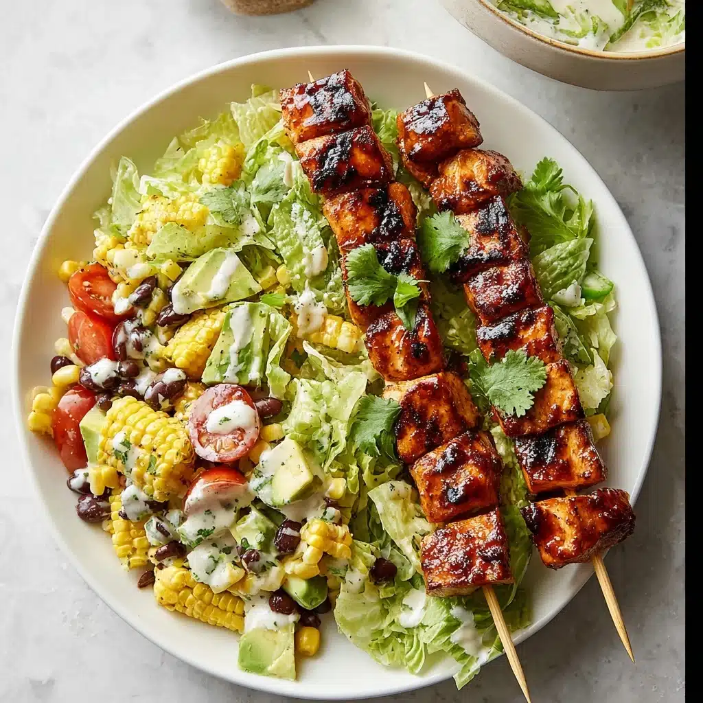 BBQ Chicken Skewer Salad Recipe 5 BBQ Chicken Skewer Salad Recipe - Recipe Image