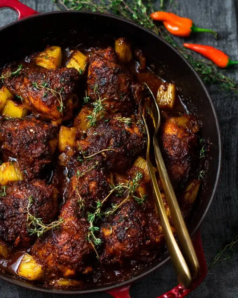 Baked Jamaican Pineapple Jerk Chicken Recipe
