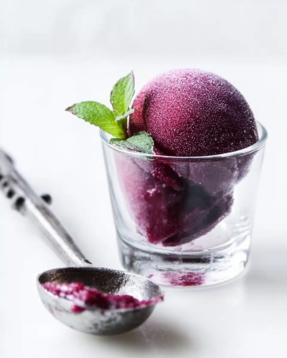 Easy Plum Amaretto Sorbet Recipe - Refreshing Homemade Treat