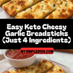 KETO Cheesy Garlic "Breadsticks" (4 Ingredients) Recipe