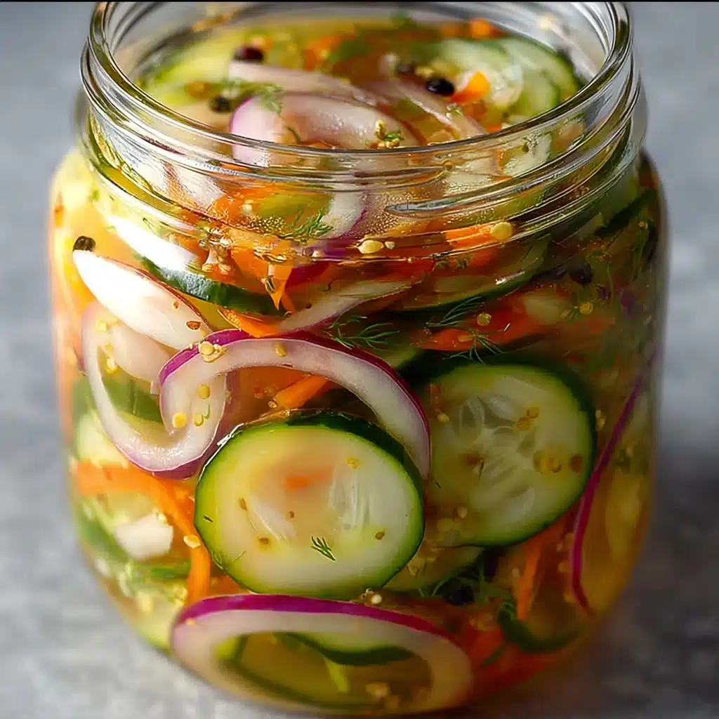 omemade Refrigerator Pickles {Super Easy Recipe - Recipe Image