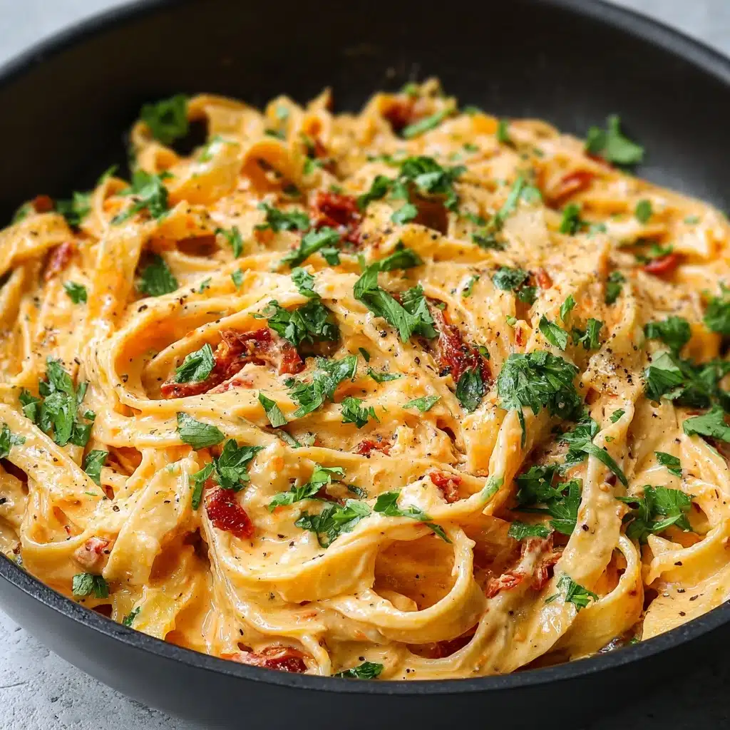 Vegan Creamy Sun Dried Tomato Pasta Recipe - Recipe Image