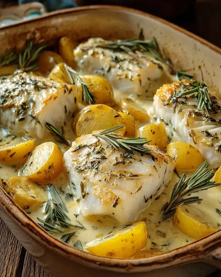 Cod & Potatoes in Rosemary Cream Sauce Recipe