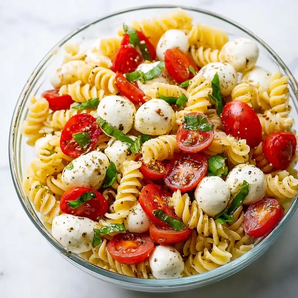 Creamy Caprese Pasta Salad Recipe - Recipe Image