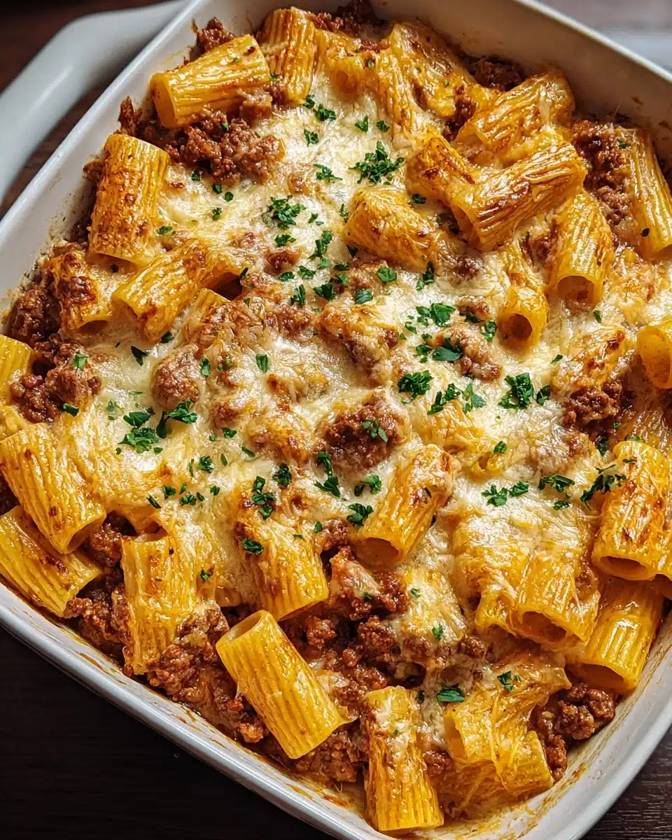 Creamy Parmesan Beef Rigatoni Recipe
