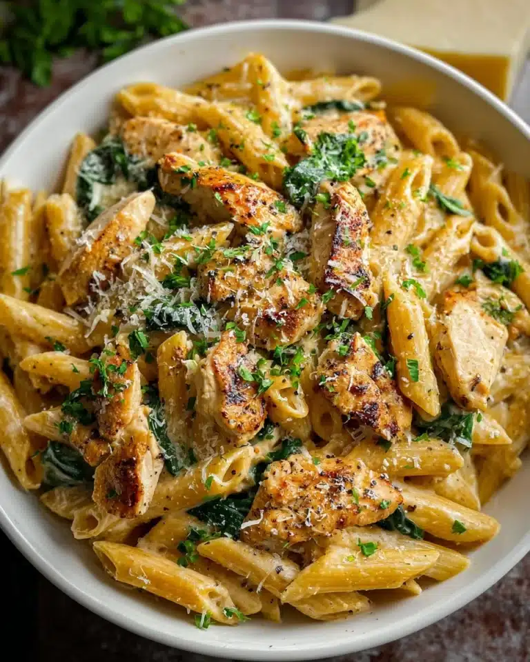 Healthy Garlic Parmesan Chicken Pasta Recipe