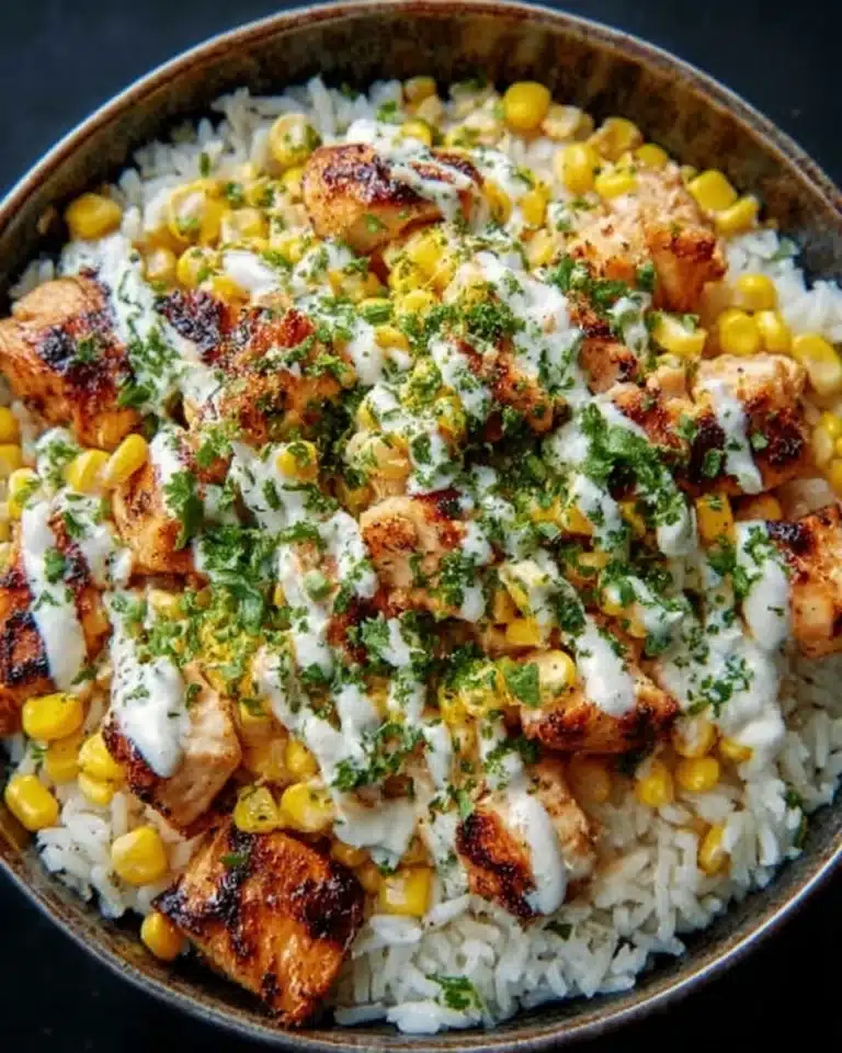 Delicious Street Corn Chicken Rice Bowl Recipe