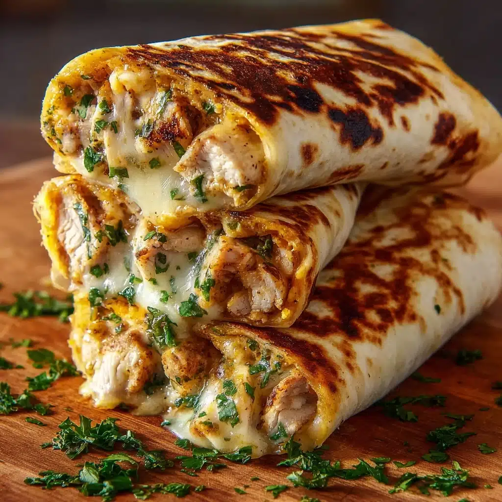 Ooey-Gooey Cheesy Garlic Chicken Wraps You’ll Devour Recipe - Recipe Image