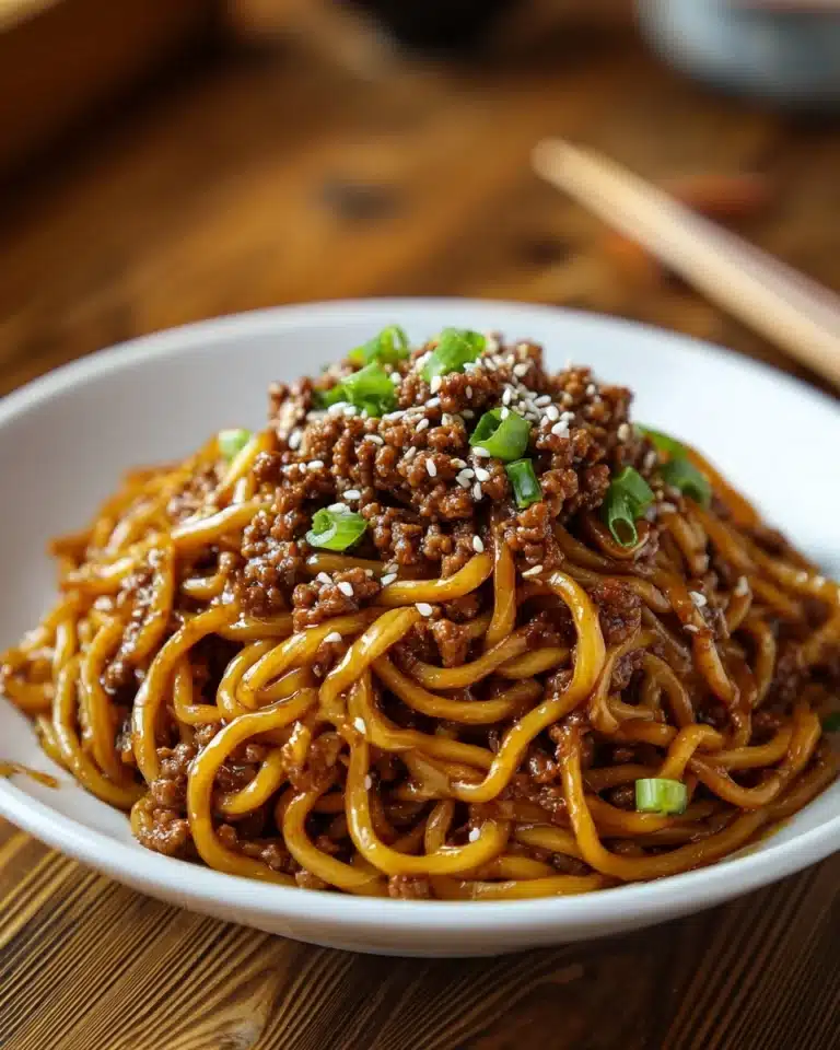 Mongolian Ground Beef Noodles Recipe