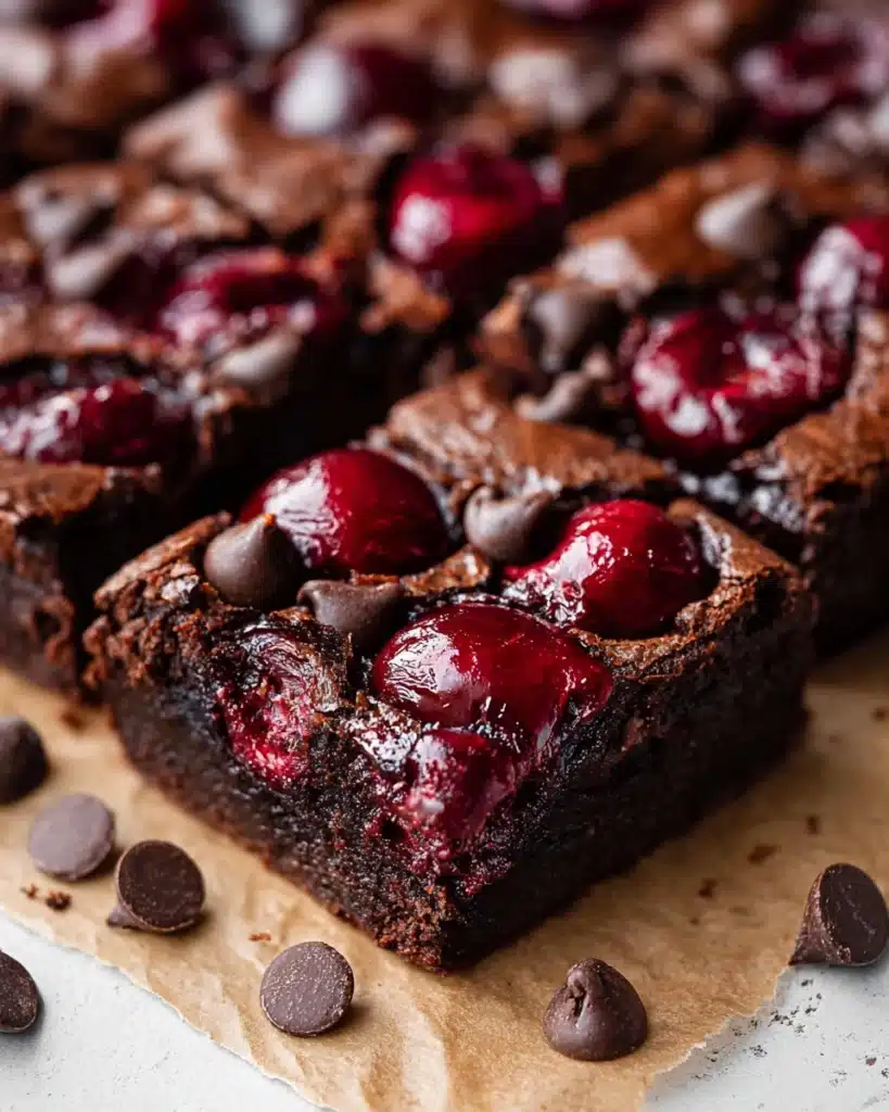 Top view of cherry browies Recipe