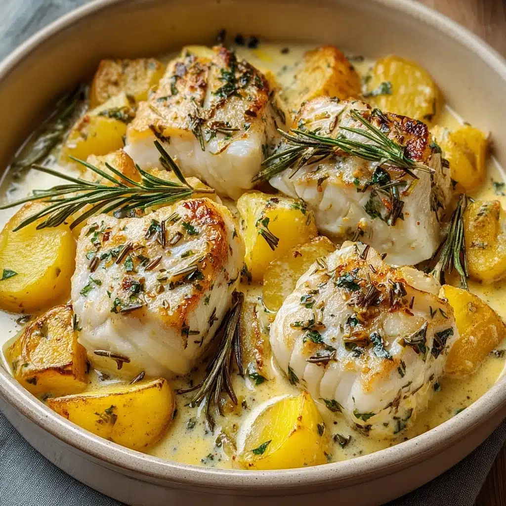 Cod & Potatoes in Rosemary Cream Sauce Recipe - Recipe Image