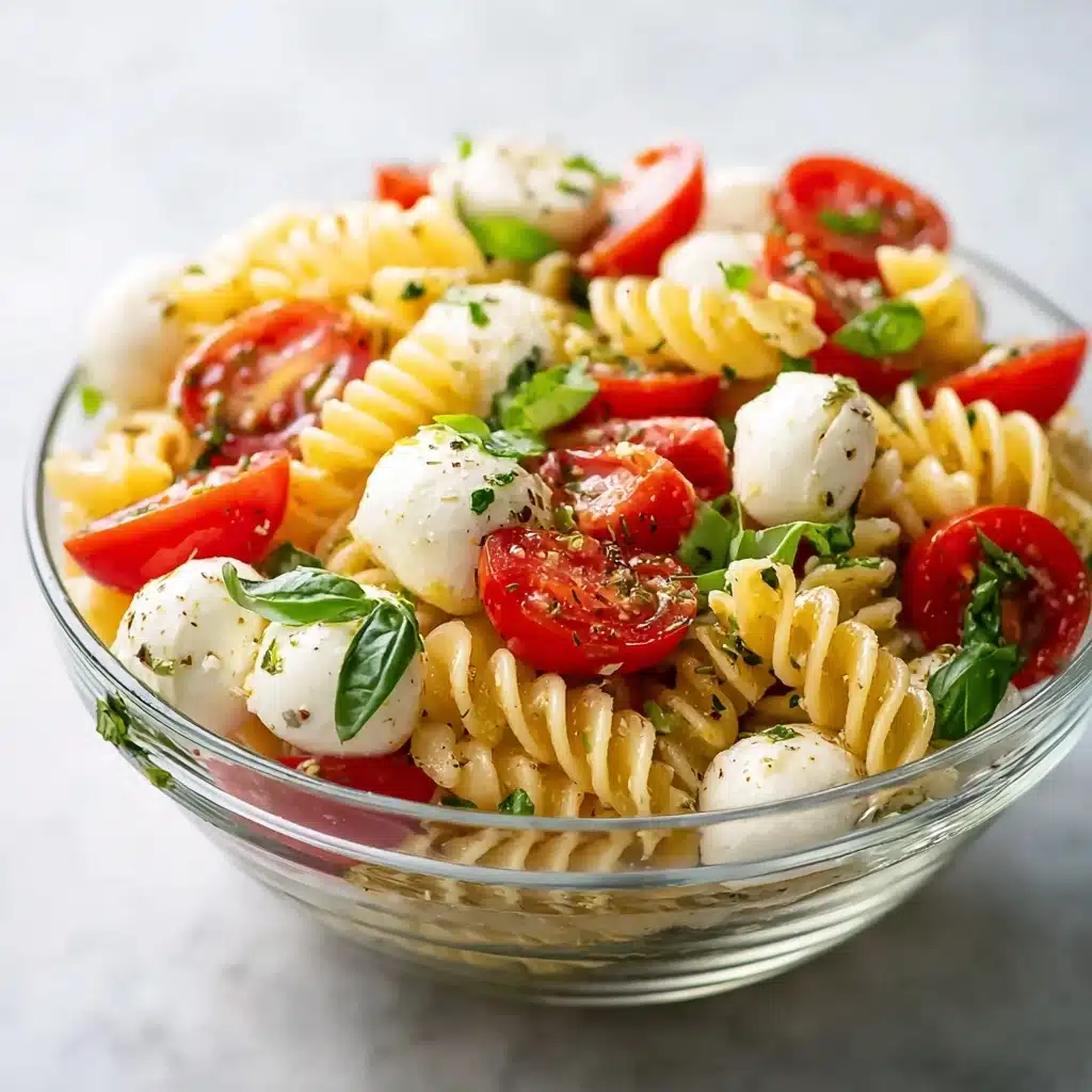 Creamy Caprese Pasta Salad Recipe - Recipe Image
