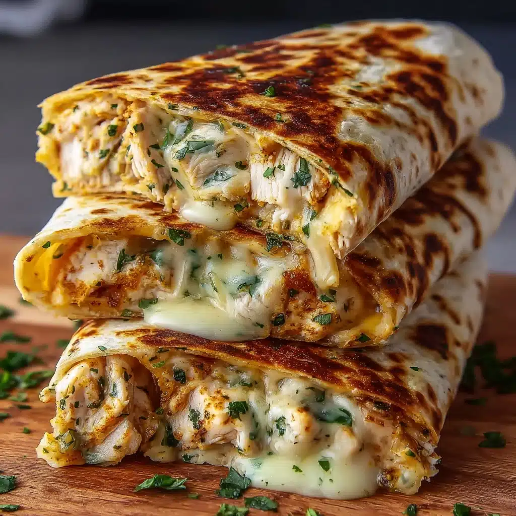 Ooey-Gooey Cheesy Garlic Chicken Wraps You’ll Devour Recipe - Recipe Image