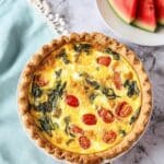 Feta Cheese Quiche with Basil & Tomato Recipe
