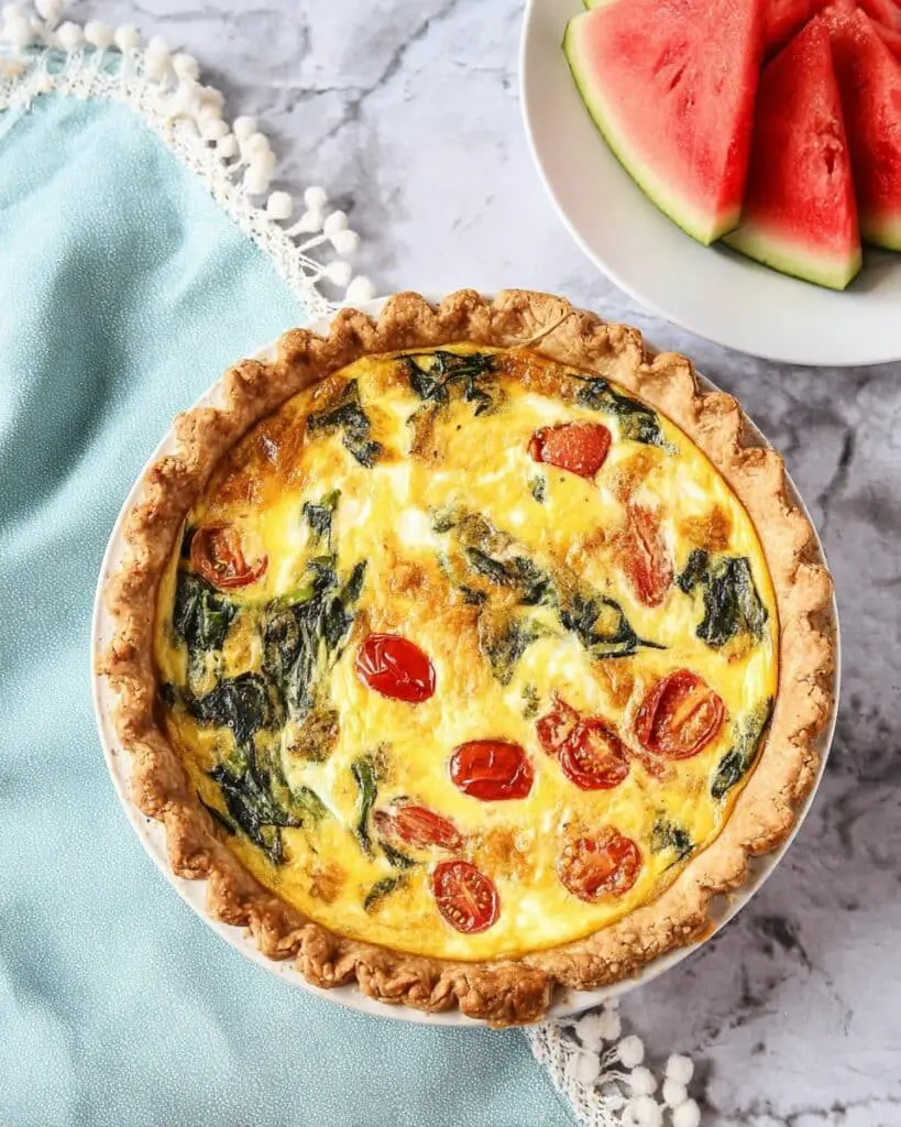 Feta Cheese Quiche with Basil & Tomato Recipe