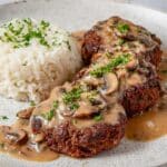 Vegan Filipino Burger Steak with Mushroom Gravy Recipe
