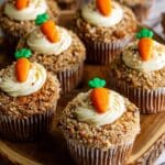 Carrot Cupcakes with Cream Cheese Frosting and Decorative Carrot Toppers Recipe