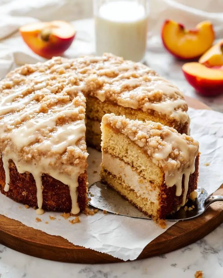 Peach Ricotta Cake with Brown Butter Streusel Recipe