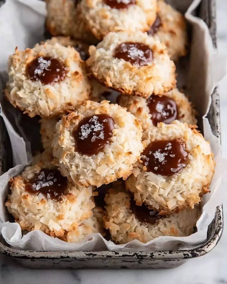 Coconut Thumbprint Cookies with Salted Caramel Recipe