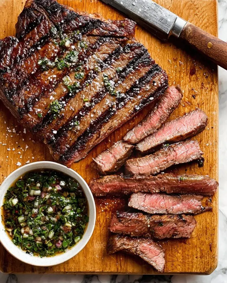 Grilled Flank Steak with Simple Garlic Marinade Recipe