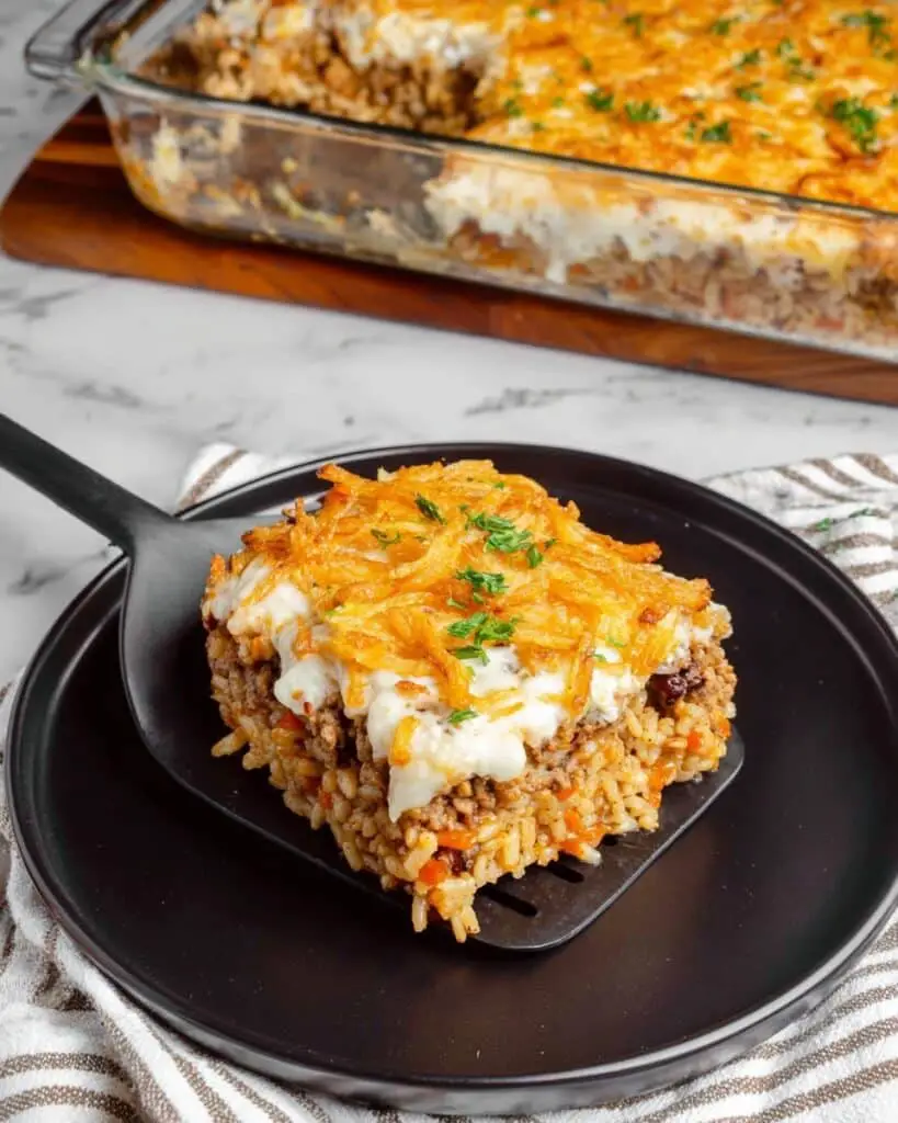 French Onion Ground Beef and Rice Casserole Recipe