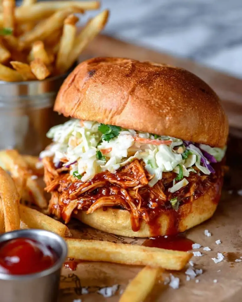 Slow Cooker BBQ Chicken Sandwiches with Chipotle Lime Slaw Recipe