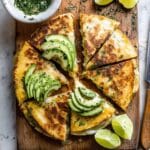 Breakfast Quesadilla with Soft Scrambled Eggs and Avocado Salsa Recipe